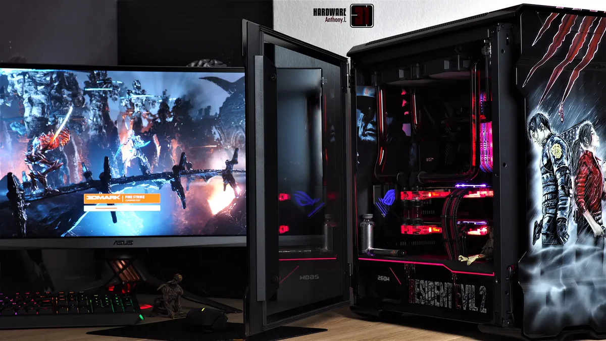 PC moddé Resident Evil 2 pendant un test 3DMark Fire Strike