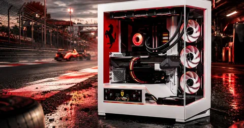PC blanc inspiré de Ferrari sur un circuit, gamme RDV au 1er virage Hardware31