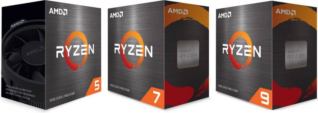 Boites des AMD Ryzen 5000