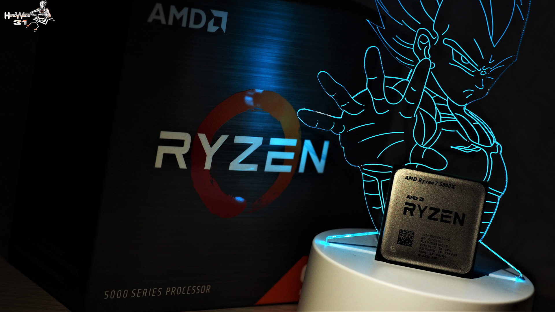 L'AMD Ryzen 5800X de notre PC DBZ à l'effigie de Végéta utilisé dans le projet Modding P600S Final Flash par Hardware31
