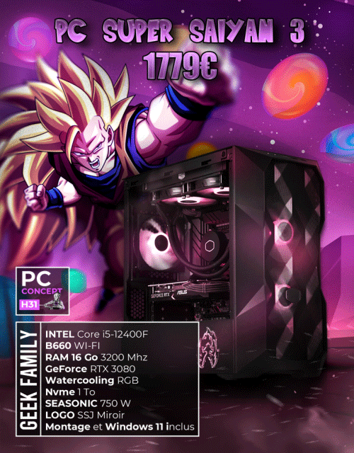 Présentation du PC Super Saiyan 3 Hardware31 sur l'article du PC Dragon Ball de Nervous974 - Crois en ton pouvoir GOHAN !